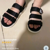 [FREESHIP] Giày sandal, dép quai hậu, dép xăng đan nam nữ FACOTA màu ĐEN TRẮNG 3 QUAI DÁN GLC02 đi học