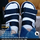 [FREESHIP] Giày sandal, dép quai hậu, dép xăng đan nam nữ FACOTA màu ĐEN TRẮNG 3 QUAI DÁN GLC02 đi học