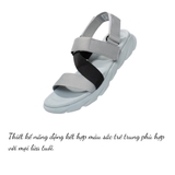 Sandal CHÍNH HÃNG - Giày Sandal SHONDO Dép Quai Hậu Nam Nữ F6 Xám Phối Quai Đen - Đế Phylon, Quai Tháo Gỡ Tiện Lợi.