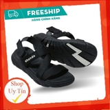 S H O N D O - Giày Dép Sandals Nam Nữ F6 Sport Đen Full - Đi học, đi làm, đi chơi F601