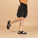 S H O N D O - Giày Dép Sandals Nam Nữ F6 Sport Đen Full - Đi học, đi làm, đi chơi F601