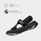 S H O N D O - Giày Dép Sandals Nam Nữ F6 Sport Đen Full - Đi học, đi làm, đi chơi F601