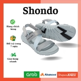 Sandal CHÍNH HÃNG - Giày Sandal SHONDO Dép Quai Hậu Nam Nữ F6 Xám Phối Xanh Da Trời - Đế Phylon, Quai Tháo Gỡ Tiện Lợi.