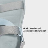 Sandal CHÍNH HÃNG - Giày Sandal SHONDO Dép Quai Hậu Nam Nữ F6 Xám Phối Xanh Da Trời - Đế Phylon, Quai Tháo Gỡ Tiện Lợi.