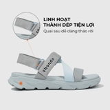 Sandal CHÍNH HÃNG - Giày Sandal SHONDO Dép Quai Hậu Nam Nữ F6 Xám Phối Xanh Da Trời - Đế Phylon, Quai Tháo Gỡ Tiện Lợi.