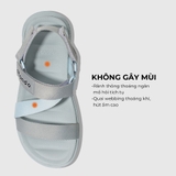 Sandal CHÍNH HÃNG - Giày Sandal SHONDO Dép Quai Hậu Nam Nữ F6 Xám Phối Xanh Da Trời - Đế Phylon, Quai Tháo Gỡ Tiện Lợi.
