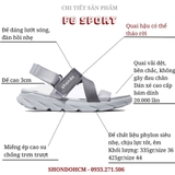 Sandal CHÍNH HÃNG - Giày SHONDO Nam Nữ F6 Xám Phối - Đế Phylon, Quai Tháo Gỡ Tiện Lợi.