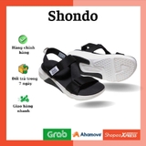 Giày Sandal SHONDO Dép Quai Hậu Nam Nữ F7 Đen Đế Trắng - Đế Phylon Đi Học Đi Chơi