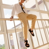 Giày Sandal SHONDO Dép Quai Hậu Nam Nữ F7 Đen Đế Trắng - Đế Phylon Đi Học Đi Chơi