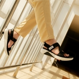 Giày Sandal SHONDO Dép Quai Hậu Nam Nữ F7 Đen Đế Trắng - Đế Phylon Đi Học Đi Chơi