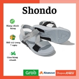 Sandal CHÍNH HÃNG - Giày SHONDO Nam Nữ F7 Xám Phối Đen- Đế Phylon, Quai Tháo Gỡ Tiện Lợi.