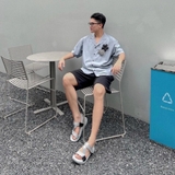 Sandal CHÍNH HÃNG - Giày SHONDO Nam Nữ F7 Xám Phối Đen- Đế Phylon, Quai Tháo Gỡ Tiện Lợi.
