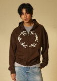 Áo Khoác Hoodie AMOU Dancing Circle Crop Zip-up