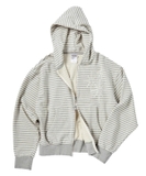 Áo Khoác Hoodie Zip Up Kẻ Sọc Nhỏ Untitled Starrynight – Màu Trắng Melange