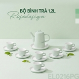 Bộ bình trà 1,2L bằng sứ Elmich RoseDesign EL0216PG