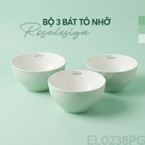 Bộ 3 bát tô nhỡ Elmich RoseDesign EL0238PG