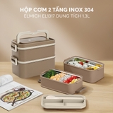 Hộp cơm 2 tầng inox 304 Elmich EL1317 dung tích 1.3L