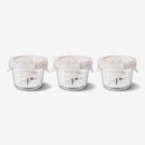 Bộ ba hộp thủy tinh bảo quản thực phẩm cho bé Elmich BabyCare EL0006, hình tròn, dung tích 130ml