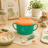 Bát ăn cho trẻ em hình khủng long, inox 316, Elmich Babycare EL-0008KL