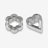 Bộ 6 khuôn bánh hình hoa và trái tim bằng inox Elmich EL0116BO6