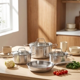 Bộ nồi inox liền khối Elmich EL2476 size 16,20,24, chảo 24cm
