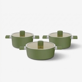 Bộ nồi phủ sứ an toàn Elmich Olive El-5220OV03 size 18, 20, 24cm