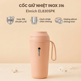 Cốc giữ nhiệt inox 316 Elmich EL8305PF dung tích 450ml