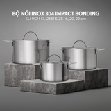 Bộ nồi Inox 304 Impact bonding Elmich EL2481 size 16,20,22cm