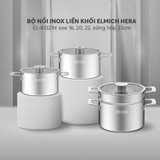 Bộ nồi inox liền khối Elmich Hera EL-8132IN size 16, 20, 22 xửng hấp 22cm