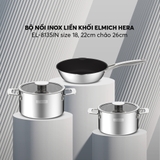 Bộ nồi Inox liền khối Elmich Hera EL-8135IN size 18, 22 chảo 26cm