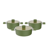 Bộ nồi phủ sứ an toàn Elmich Olive El-5220OV03 size 18, 20, 24cm