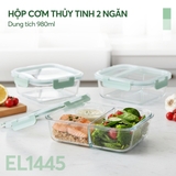 Hộp cơm thủy tinh 2 ngăn Elmich EL1445 dung tích 980ml