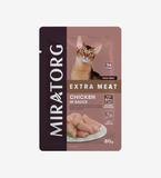 Thức ăn ướt xốt thịt gà cho tất cả giống mèo trưởng thành