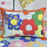 Multi-colored Orange Hexagonal Blanket