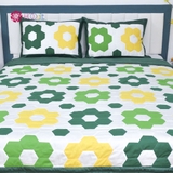 Green Hexagonal Patchwork Blanket