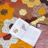 Brown hexagonal patchwork blanket