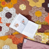 Brown hexagonal patchwork blanket