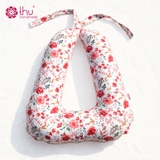 Gối oto chữ U hoạ tiết Hoa hồng