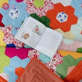 Multi-colored Orange Hexagonal Blanket