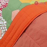 Multi-colored Orange Hexagonal Blanket