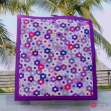 Purple hexagon patchwork blanket
