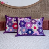 Purple hexagon patchwork blanket