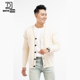 Áo Cardigan len nam DATAMAN, cổ chữ V, mở 5 khuy, chất len lông thỏ dày dặn, có viền trang trí phong cách Hàn Quốc DT31