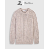 Áo len nam DATAMAN, cổ tròn, hoạ tiết vặn thừng cable-knit, chất liệu len lông cừu cao cấp, dày dặn, mềm mại - DT20