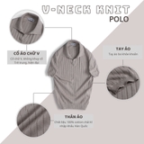 Áo Polo nam ngắn tay DATAMAN dệt kim, cổ chữ V, vải cotton chải kĩ mềm mịn, không bai xù - DT22-01