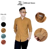 Áo Sơ Mi Đũi Nam Cao Cấp DATAMAN dài tay, cổ tàu dáng rộng trẻ trung, chất liệu đũi xước mềm nhẹ - SMDT22-01