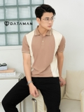 Áo Polo Nam DATAMAN phối màu, tay ngắn, vải cá sấu CVC cao cấp, nam tính, trẻ trung, thanh lịch - PLV2306
