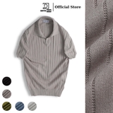 Áo Polo nam ngắn tay DATAMAN dệt kim, cổ chữ V, vải cotton chải kĩ mềm mịn, không bai xù - DT22-01
