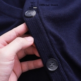 Áo CARDIGAN nam mỏng, mở khuy, cổ chữ V, đáp da lộn khuỷu tay, chất cotton mềm mịn, KHÔNG BAI XÙ - DT22-03