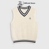 Áo gile len nam DATAMAN cao cấp, form rộng, unisex, thêu logo ở ngực, chất liệu len len lông cừu, style Hàn Quốc -  DT51